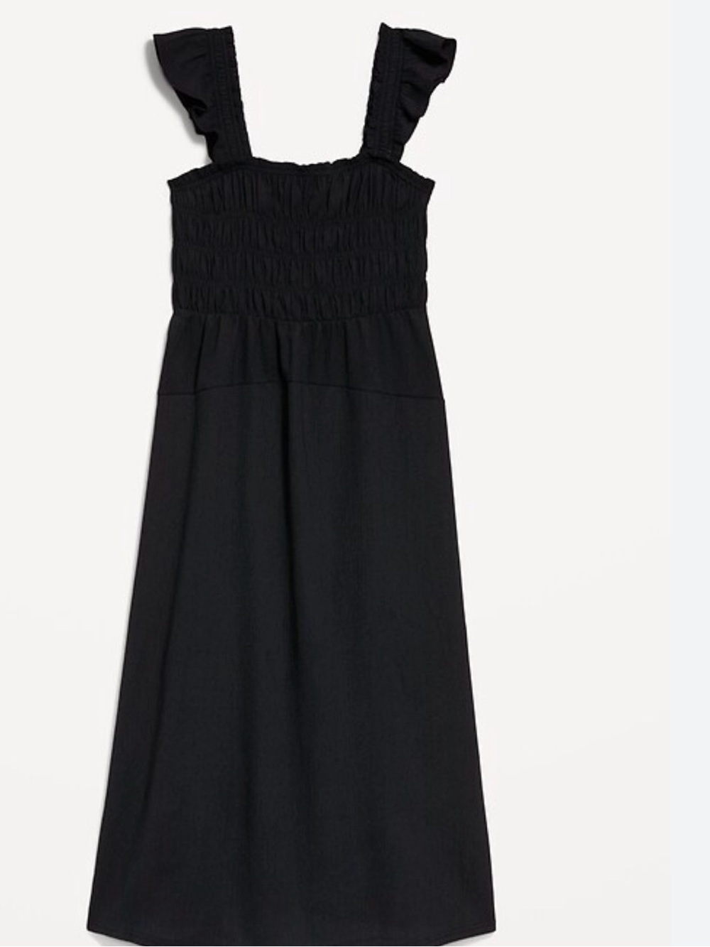 Old Navy Black Smocked Sundress with Ruffle Straps